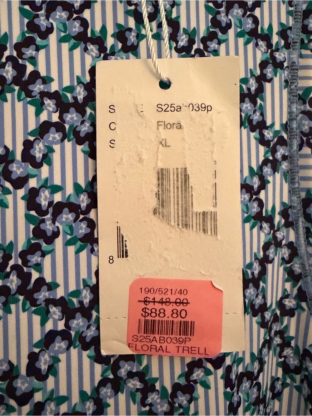 Addison Bay Floral Trellis Sleeveless Athletic Dress Blue White XL NWT - Picture 7 of 9